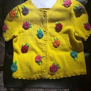 Michael Simon Yellow Knit Cardigan